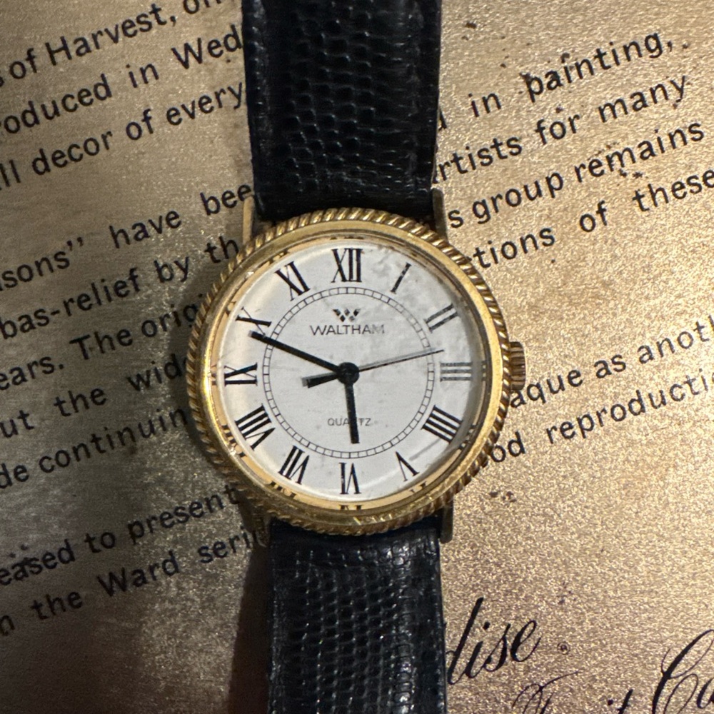 Waltham Gold and Black Women's Bracelet Watch